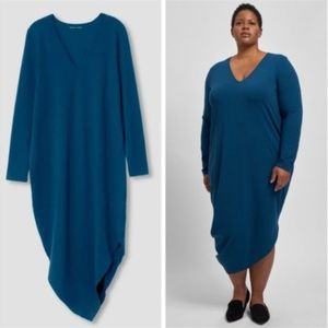 Universal Standard Long Sleeve V Neck Geneva Dress Storm Blue L (22-24)